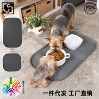 Tapis de Nourrissage pour Animaux de Compagnie en Silicone Moderne Personnalisé, Imperméable, Anti-Déversement, avec Bord Surélevé, Résistant aux Hautes Températures, Certifié FDA