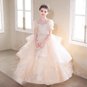 Vestido de Princesa de Lujo Color Champán <span class=keywords><strong>para</strong></span> Niñas, Elegante Vestido Largo <span class=keywords><strong>para</strong></span> Bodas, Damas de Honor, Presentaciones de Piano - Product Image 2
