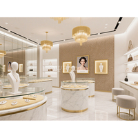 Vitrine pour bijouterie avec lumières Led personnalisée Vitrine pour bijouterie Bijouterie fine or Comptoir de vitrine Bijouterie de luxe Aménagement intérieur