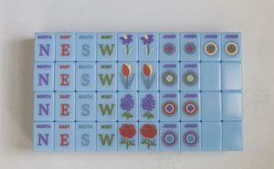 Tuiles de jeu de Mahjong et <span class=keywords><strong>Ludo</strong></span> en acrylique bleues, pliables, portables, modernes, de luxe, pour l'intérieur, toutes saisons, 1 couche, gravées, 160 pièces, pour enfants - Product Image 5