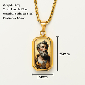 Giveluck bát giác St. Peter Mặt dây chuyền phước lành cầu nguyện Công Giáo amulet cho tinh thần bảo vệ thiêng liêng hướng dẫn Mặt dây chuyền vòng cổ - Product Image 2
