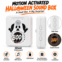 Boîte à Sons d'Halloween avec Détecteur de Mouvement PIR, Son Personnalisé MP3, Accessoire Sonore Effrayant pour Décoration de Fête dans une Maison Hantée