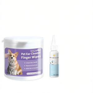 YVOW ผ้าเช็ดทำความสะอาดหูสัตว์เลี้ยง 50 ชิ้นสำหรับแมวและสุนัขอ่อนโยนไม่ระคายเคืองทำความสะอาดช่องหูขจัดขี้หู - Product Image 1