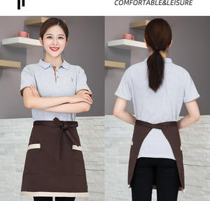 Tablier semi-long sans manches en toile imprimé de logo personnalisé uniforme de travail lavable écologique/durable pour boulangerie <span class=keywords><strong>Restaurant</strong></span> - Product Image 4
