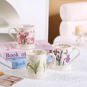 Taza de cerámica ecológica de lujo Floral francés, taza de café Vintage de alto valor estético, regalo de desayuno para el hogar, regalos de empresa - Product Image 3