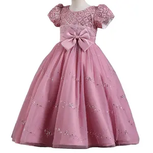 Children's Clothing Fancy Party Dress Frocks Designs Tulle Flower Dresses for Girls