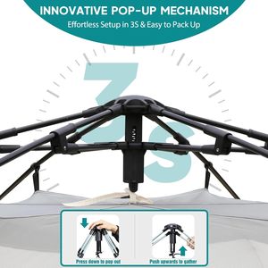 เต็นท์แคมป์ปิ้งแบบอ็อกซ์ฟอร์ด ติดตั้งง่าย สำหรับ 2 คน ทรงสี่เหลี่ยม แบบครอบครัว มีหน้าต่างตาข่าย พกพาสะดวก ใช้ได้ทุกฤดู แบบสองชั้น กันน้ำ - Product Image 2