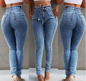 <span class=keywords><strong>Jeans</strong></span> de Cintura Alta para Mujer, Ajustados, Elásticos, de Mezclilla, con Borlas, Cinturón, Estilo Bodycon, <span class=keywords><strong>Push</strong></span>-<span class=keywords><strong>Up</strong></span>, Ropa de Mujer - Product Image 5