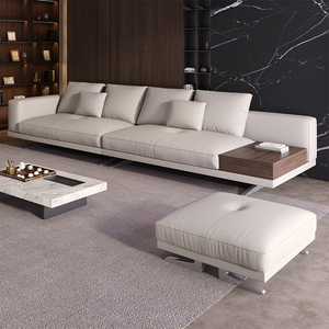 Sofá de tela italiana Yisi, combinación de sala de estar, sofá de algodón y <span class=keywords><strong>lino</strong></span> con forma de horizonte moderno extremadamente simple - Product Image 1
