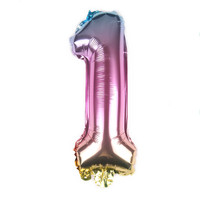 Ballon en aluminium à chiffres dégradés arc-en-ciel de 16 pouces (du 0 au 9) pour décoration murale de fête d'anniversaire