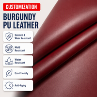 Tissu d'ameublement en cuir synthétique recyclé imperméable, couleur unie, matériau PVC pour sacs, meubles, canapés, chaises