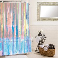 Rideau de douche moderne de luxe couleur laser irisé avec oeillets et crochets Matériau PEVA Imprimé numérique Design moderne pour fête