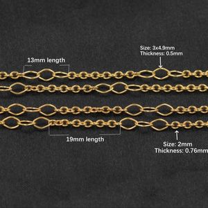 Cadenas de cable ovaladas rellenas de oro sin deslustre, fabricación de joyas, collar de pulsera permanente, cadena a granel - Product Image 4