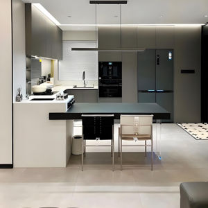 Cuisine de cuisine Armoire intelligente avec porte prête à l'emploi Cuisine modulaire avec îlot - Product Image 1