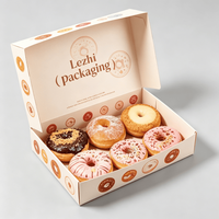 Boîte d'emballage en papier personnalisée pour la vente en gros de Mochi, Donuts, Gaufres, Pâtisseries, Biscuits, Desserts, Gâteaux, Sushi, Puff, Crêpes, Empanadas