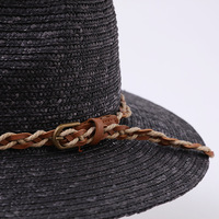 Topi Jerami Alami Gaya Jazz Retro Estetika Old Money Unisex Gaya Koboi Pelindung Matahari Liburan Panama Topi Anyaman