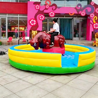 Taureau mécanique gonflable thème Panda, jeu interactif de rodéo pour enfants, prêt à l'emploi pour parcs d'attractions et location électrique