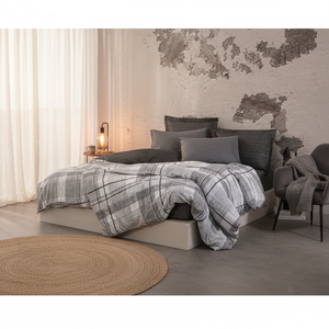 Cotton Box Luxury Modern <b>Single</b> Duvet Cover <b>Set</b> Satin Woven Anthracite for King Twin Sizes Winter <b>Bedding</b> for Home Use 4 Pcs - Product Image 3