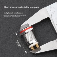 WD12mm Interrupteur à bouton-poussoir en métal Corps court Combinaison 1NO Instantané Sans bouton lumineux