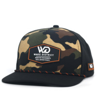 Topi Camo Laser 5 Panel Berkualitas Tinggi dengan Logo Custom, Lubang Tetesan Air, dan Tali