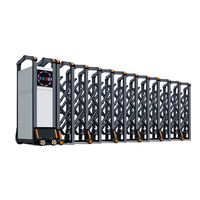 Portail de sécurité électrique rétractable et coulissant automatique sans rail en aluminium, design moderne pour extérieur