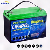 Batterie LiFePO4 rechargeable 24V 120AH Grade A 6000+ cycles profonds pour stockage domestique, avec BMS intelligent CAN Bus, borne M8, CE RoHS IP67, OEM ODM