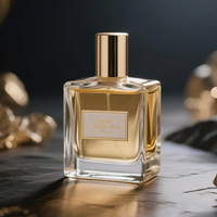 Nouveau Premium 30ml 50ml Gradient Brown Parfum Verre Fine Brume Pompe Vaporisateur Bouteilles Avec Couvercle Carré Cologne Parfum Atomiseur Portable