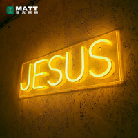 Letrero de Neón Personalizado con la Frase 'Jesús Salva', Letrero de Neón LED Regulable con la Imagen de Jesús para Decoración de Paredes, Arte, Habitaciones y Hogar