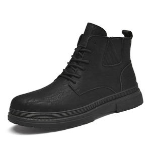 Haute qualité hommes <span class=keywords><strong>chaussures</strong></span> décontractées en plein air chaud hiver bottines randonnée plate-forme moto bottes de luxe en cuir véritable baskets - Product Image 5
