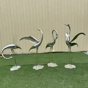 Multi-Animal Modern Garden Hotel Art Deco Abstract Animal Stainless Steel Sculpture Stone Carvings And Sculptures Animals