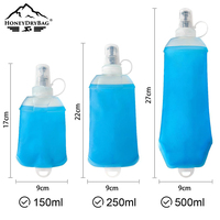 Mini gourde souple portable en TPU de 150 ml, 250 ml, 500 ml pour le sport en plein air, le camping, la randonnée, la course à pied, réutilisable