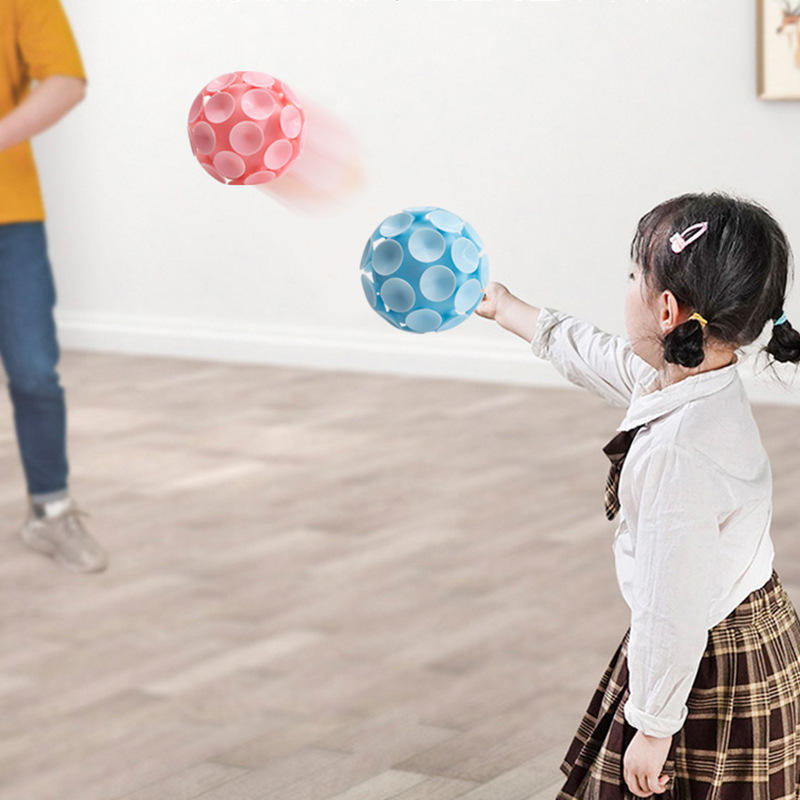 Wholesale 3D Food-grade Soft and Safe Silicone Magic Stress-relief Ball Suction Cup Toys, Fidget Toys for Children