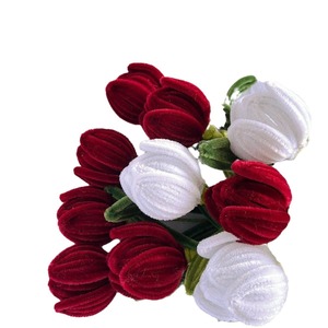 Kit de Création de Bouquet de Fleurs en Bâtonnets Torsadés DIY Tulip Bestie Gift, Fait Main, Réaliste, 5 Bulbes de Tulipes en Stock, Idéal pour la Saint-Valentin - Product Image 5