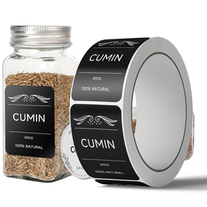 Bán buôn tối giản gia vị Jar nhãn tùy chỉnh in ấn gia vị dán nhãn không thấm nước phù hợp với tre lọ hình chữ nhật gia vị lọ - Product Image 4
