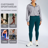 Luckpanther à manches longues hauts de gymnastique Fitness à capuche veste de sport coupe-vent lâche Yoga vestes à glissière Fitness Yoga pull court