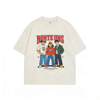 T-shirts surdimensionnés vintage pour hommes, mode masculine, 100% coton, tricot uni