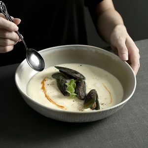 Plato de Porcelana para Sopa de Hotel, Venta Directa de Fábrica, Plato de Cerámica Colorido para Pasta, Platos para Cena en Restaurantes y Servicios de Catering - Product Image 2