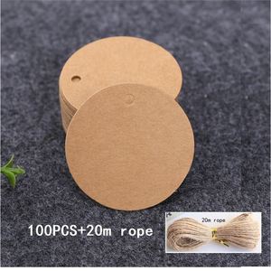 20m Retro giấy kraft không thấm nước treo thẻ 100 cái tùy chỉnh Quà Tặng thủ công bao bì thẻ nướng thẻ nhỏ biểu tượng tùy chỉnh - Product Image 6