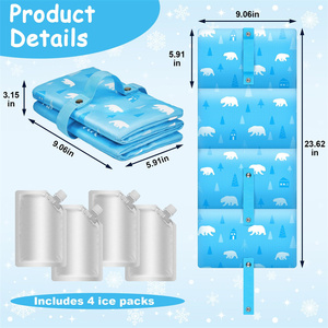 Almohadilla Refrigerante para Asiento de Coche de Bebé con 4 Bolsas de Hielo Aislantes Extraíbles, Almohadilla Refrigerante para Cochecito con Bolsa de Hielo para Bebés, Niños Pequeños y Niños - Product Image 2