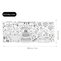 Poster géant à colorier Joyeux Anniversaire, bannière de peinture DIY en papier jetable, nappe, vente en gros