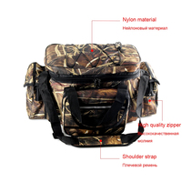 Sac de pêche multifonctionnel imperméable en nylon de grande capacité, sac de pêche à la carpe, sac à bandoulière pour canne à pêche