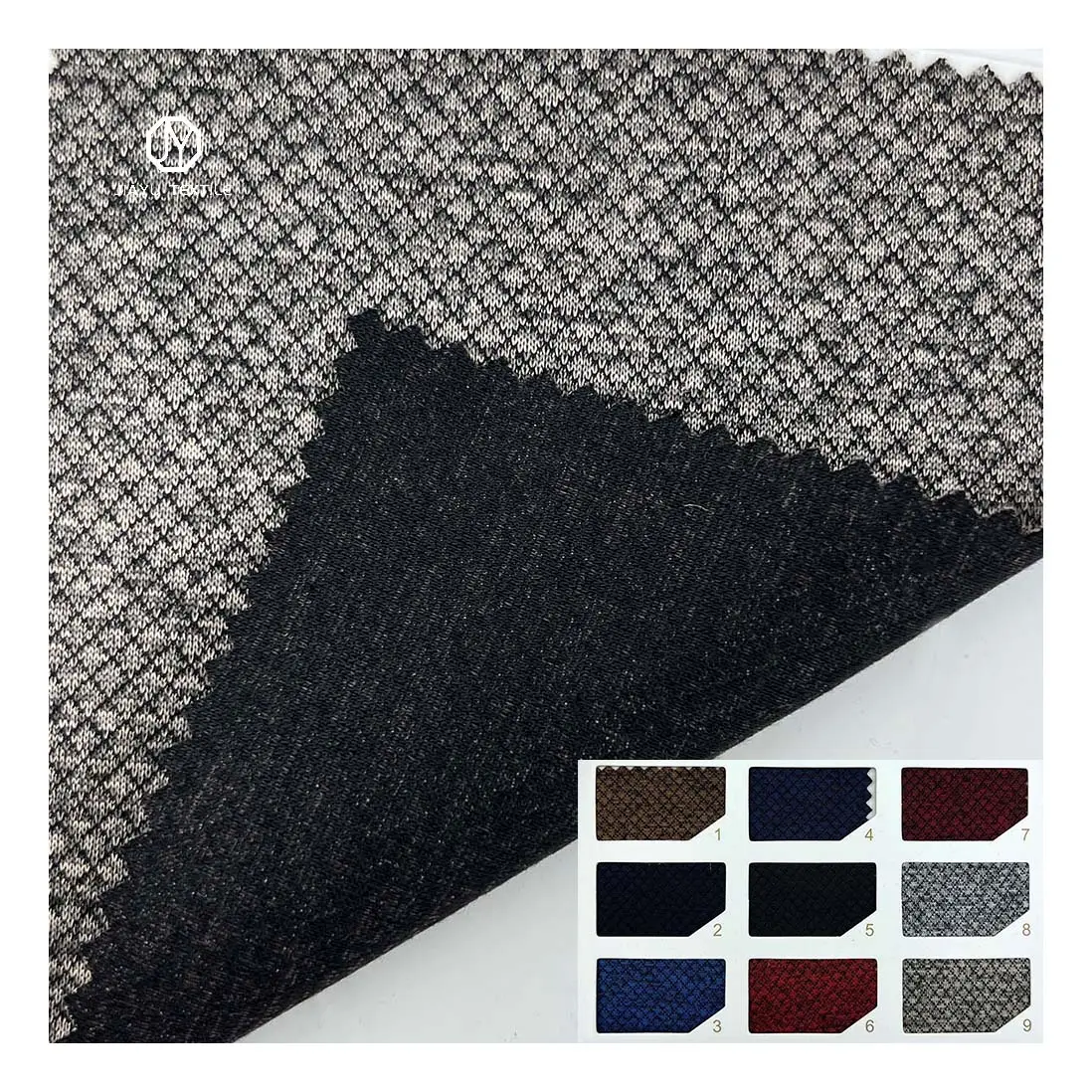 Nhà Máy 320gsm 95 Polyester 5 Spandex Kim Cương Nhật Bản Kiểm Tra Jacquard Vải Dệt Kim Cho Quần Áo Áo Khoác Giản Dị Quần Áo