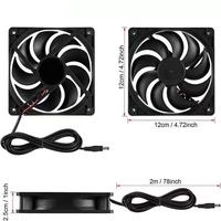 Kit de ventilateurs solaires à double évacuation avec panneau solaire 12W pour la ventilation des poulaillers, des abris et des chambres pour animaux – Recharge USB, autonomie de 10 à 12 heures