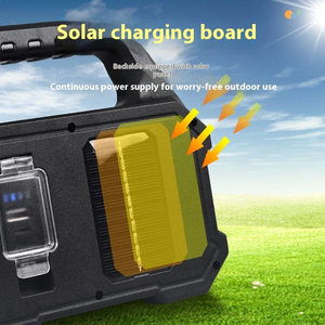 Lampe LED d'urgence portable pour extérieur, en plastique ABS, rechargeable par énergie solaire, batterie Ni-Cd 1200mAh 6W, CRI Ra90, haute efficacité, 7-14 heures - Product Image 3