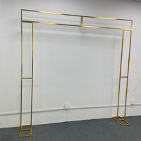 Arco de Metal Rectangular Dorado Heyulin, 2.2x2.2m, para Decoración de Bodas y Eventos al Aire Libre, Personalizable
