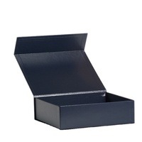 Boîte cadeau cosmétique de luxe noire mate à fermeture magnétique, vide, emballage plat, carton rigide, laminage mat, gaufrage, recyclé