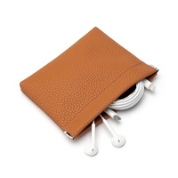 Mini sac à monnaie en cuir portefeuille pochette sac à main porte-clés Vintage porte-monnaie rond fermeture éclair poche sac petit sac à main avec lanière de poignet