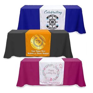 Housse de table publicitaire portable en polyester à impression numérique personnalisée pour conférences – Nappe haut de gamme - Product Image 4