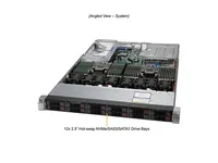 Serveur en rack Supermicro SuperServer SYS 120U TNR 1U avec deux processeurs Intel Xeon Scalable de 3e génération, 12 baies NVMe à échange à chaud