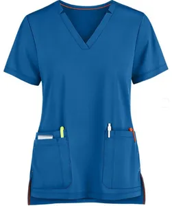 Damen-Scrubsets sechs-Taschen-Medizinische Uniform gestaltet Graue Anatomie Medizinischer Scrub für Damen Krankenhausenuniformen